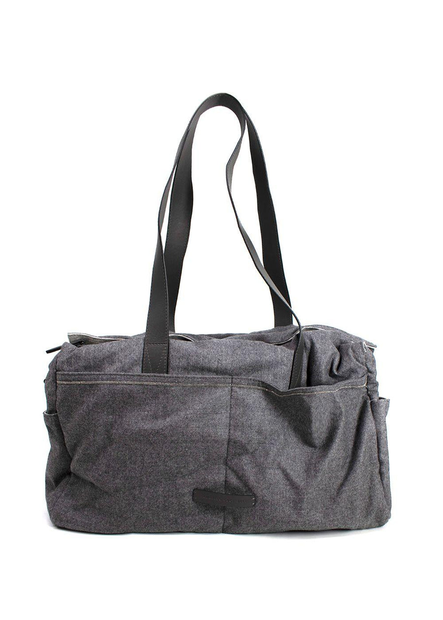Brunello Cucinelli Grey Fabric Duffle Bag