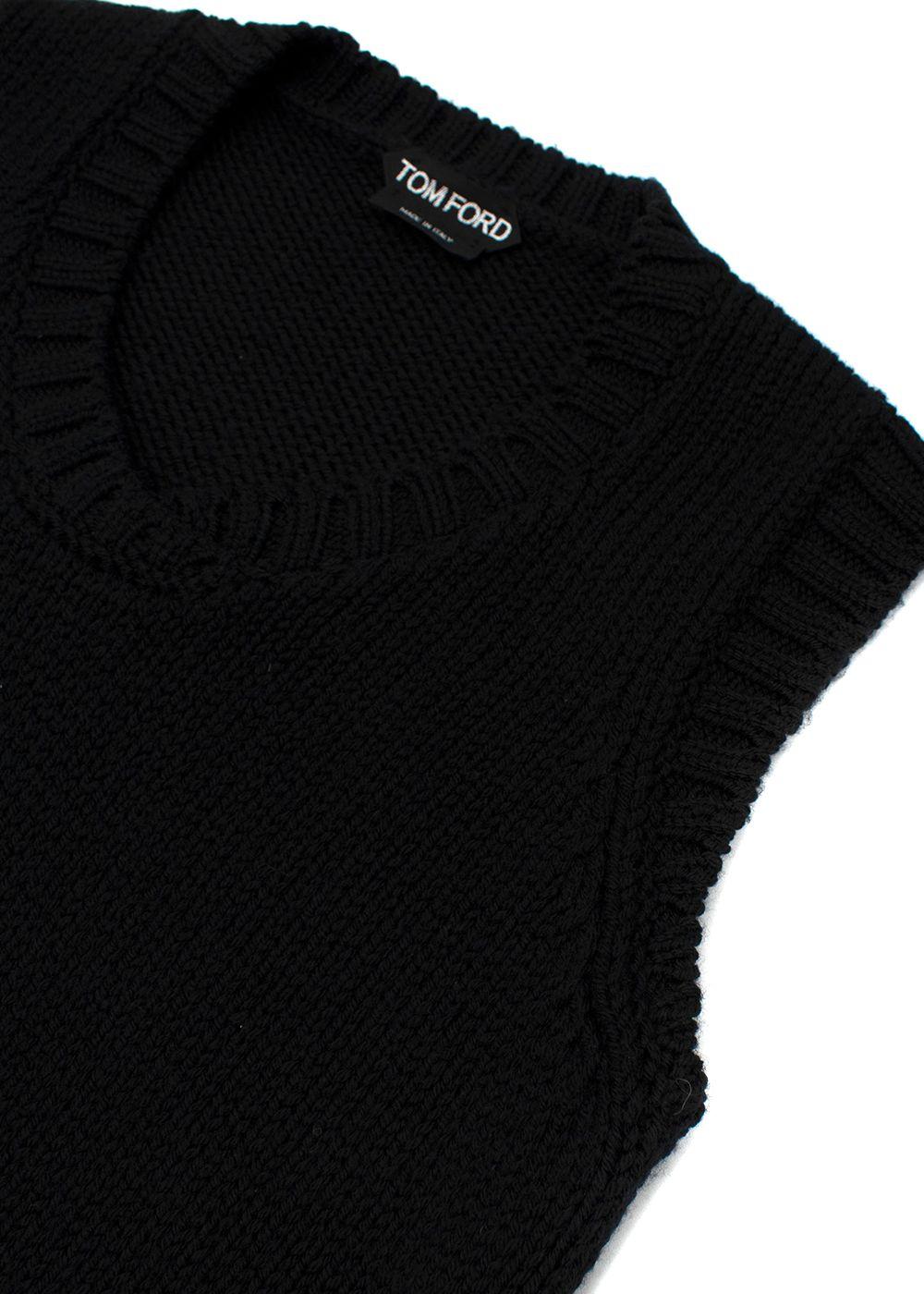 Tom Ford Black Wool Knitted Vest