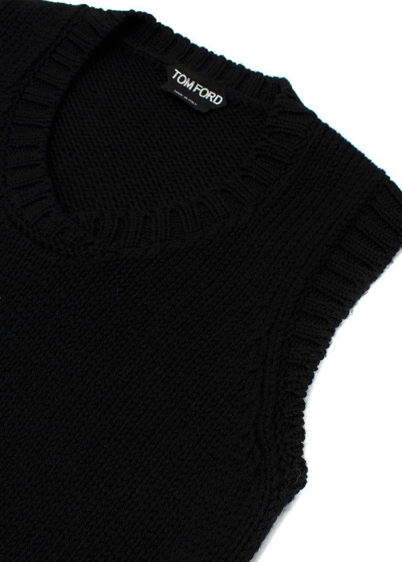 Tom Ford Black Wool Knitted Vest