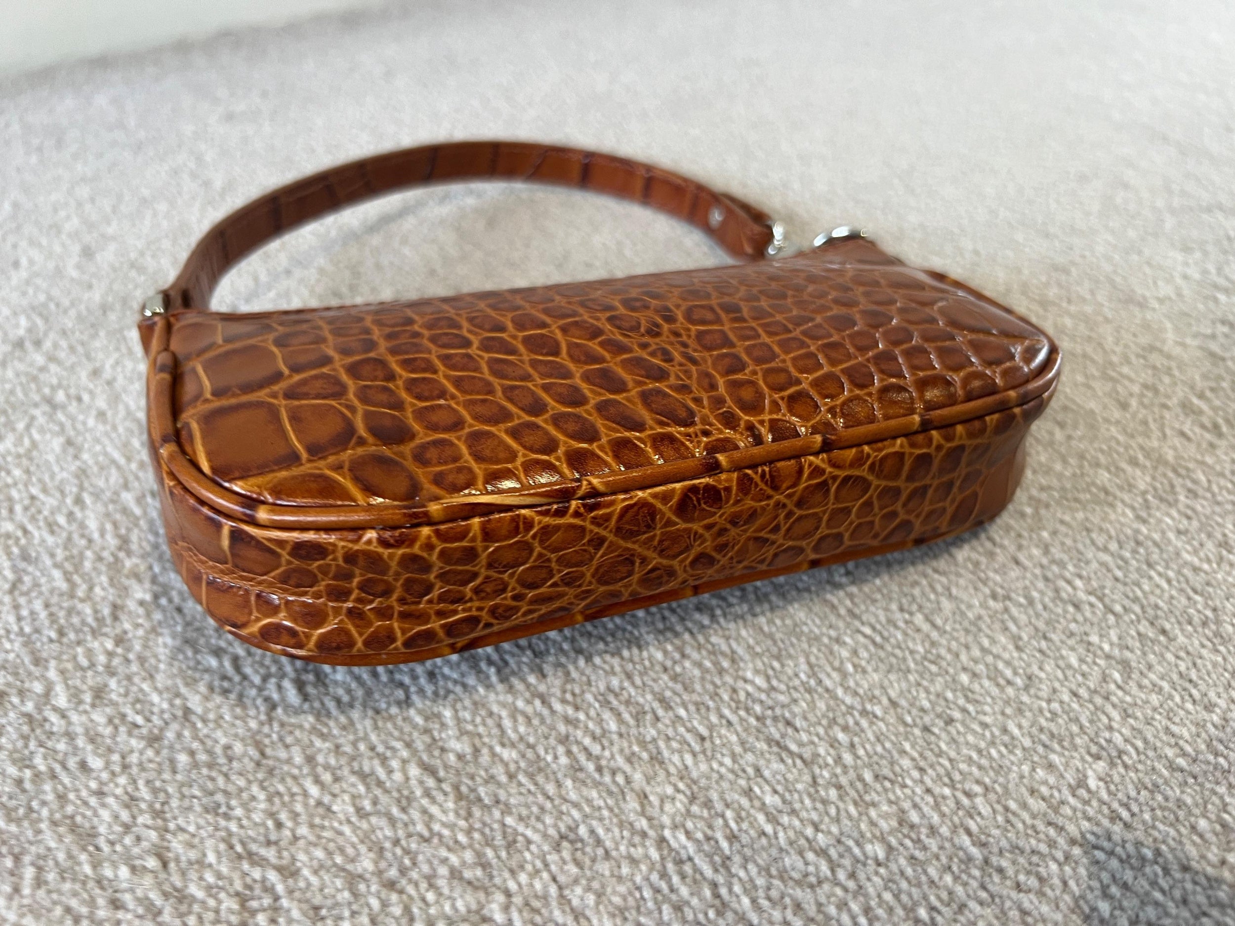 ByFar Croc Embossed Mini Rachel Bag