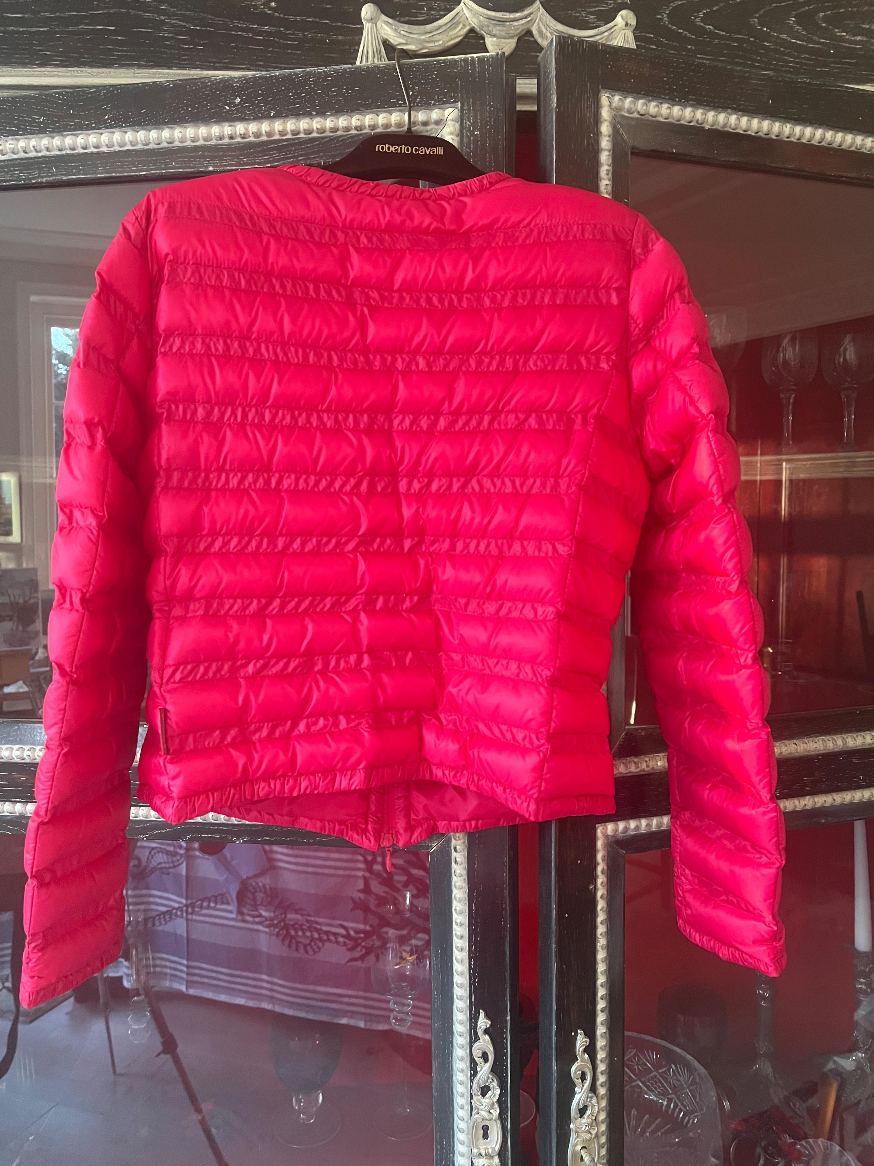 pink lightweight down jacket