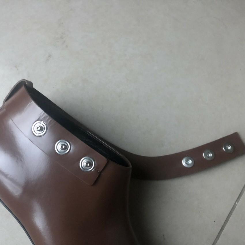 Marni Cognac-Brown Leather Inset Heeled Ankle Boots