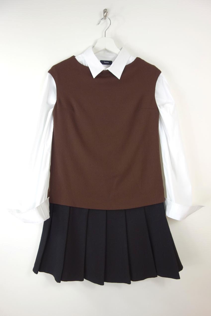 Ermanno Scervino Pleated Contrast Underskirt Sleeveless Mini Dress