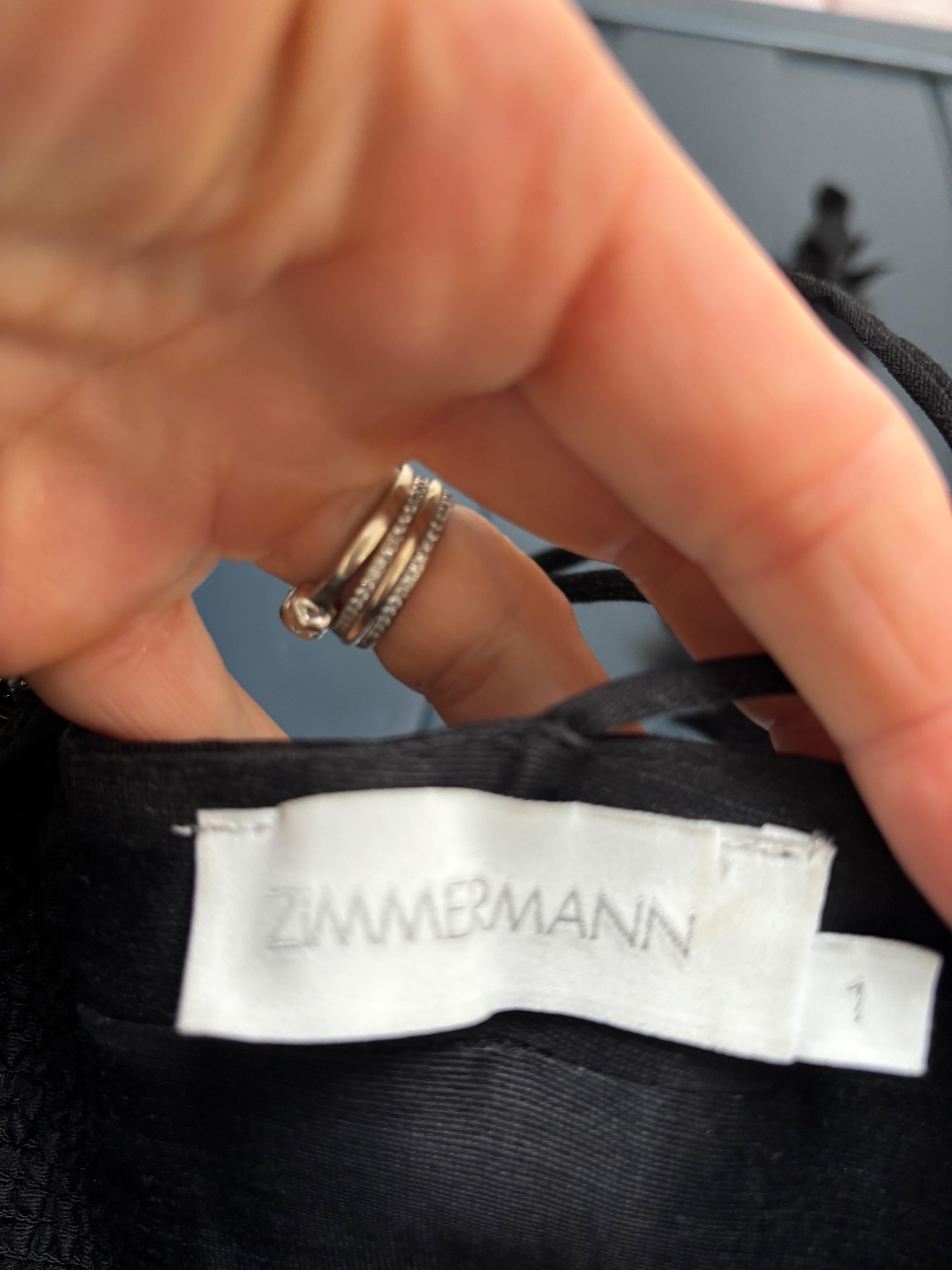Zimmermann  Floral Linene Black Midi Dress