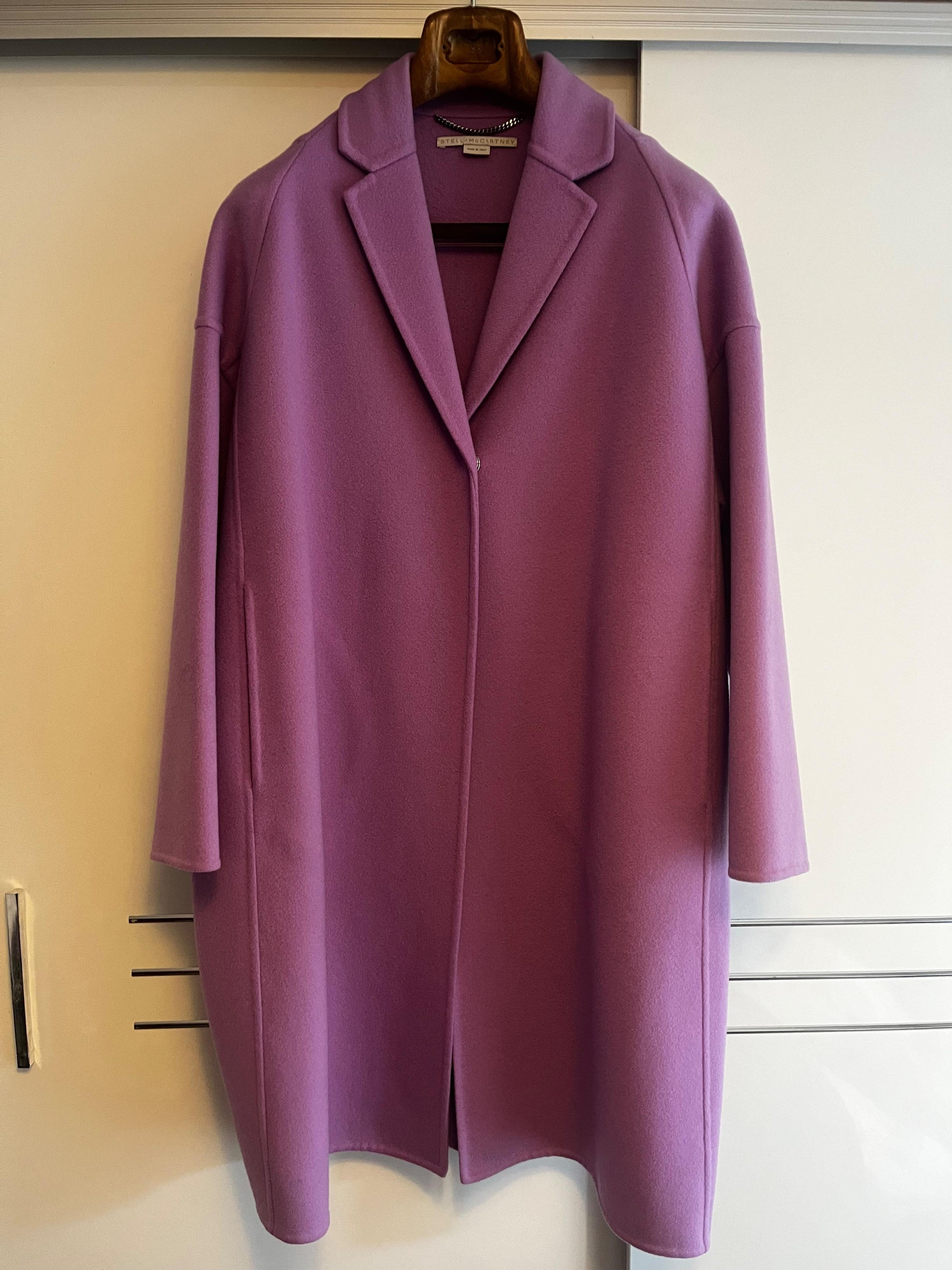 Stella McCartney Purple Wool Overcoat