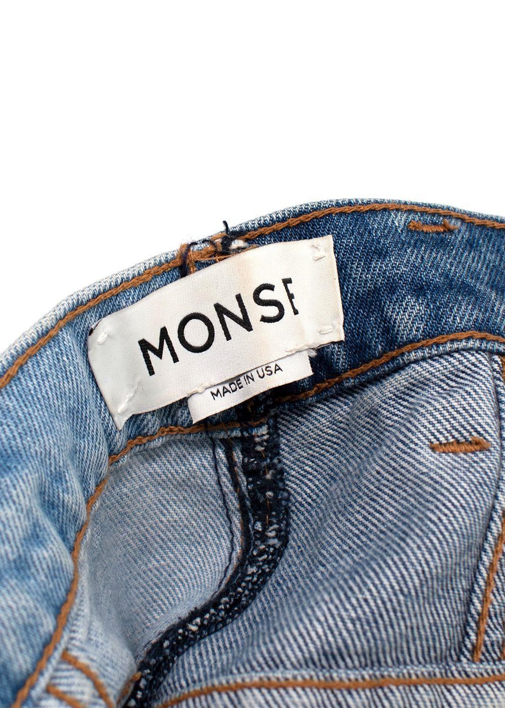 Monse Two-Tone Asymmetric Waistband Jeans