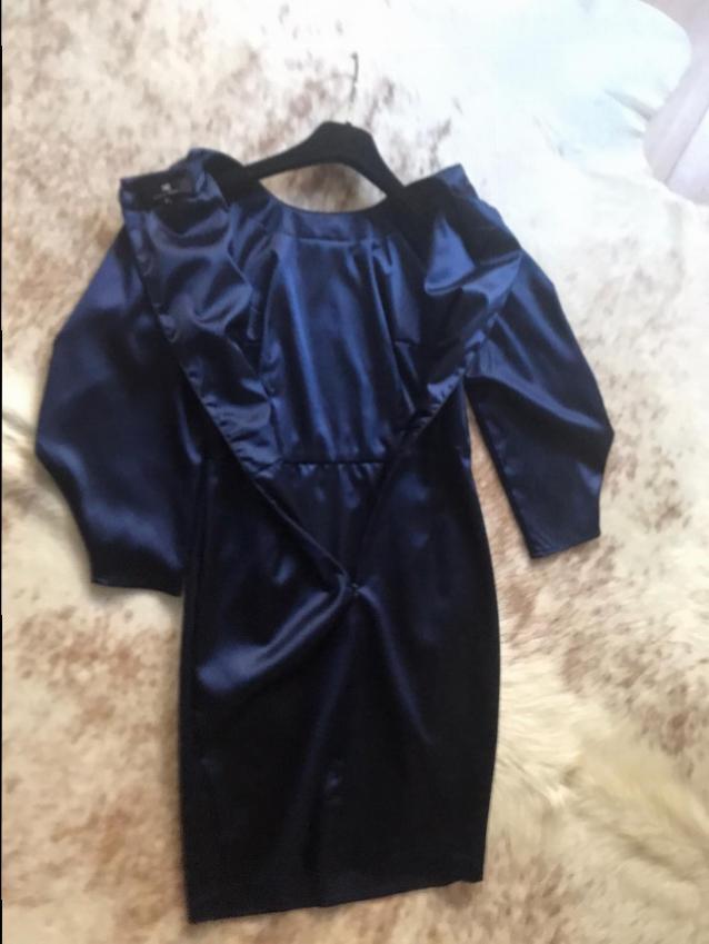 Elisabetta Franchi Blue Satin Dress