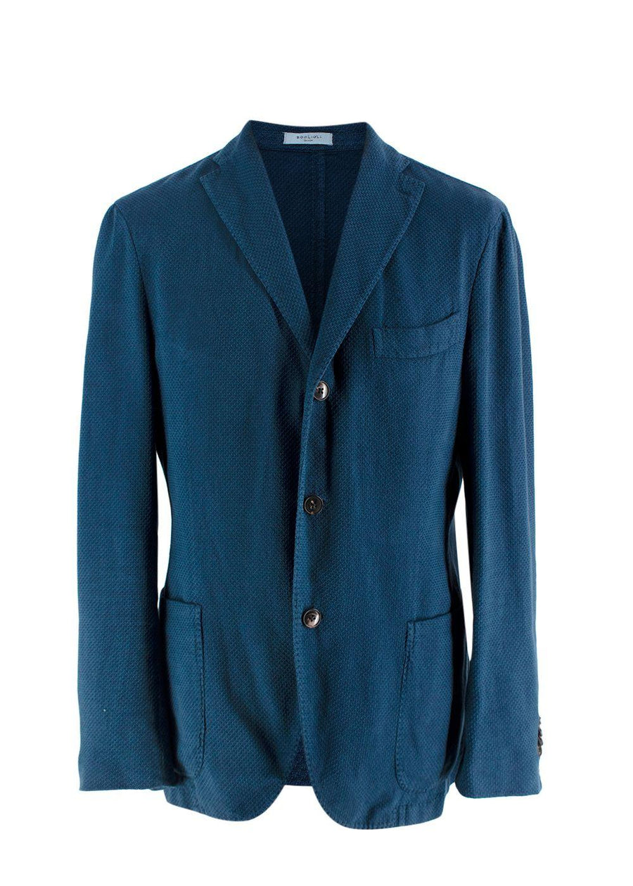 Boglioli Blue Textured Jacket / Blazer