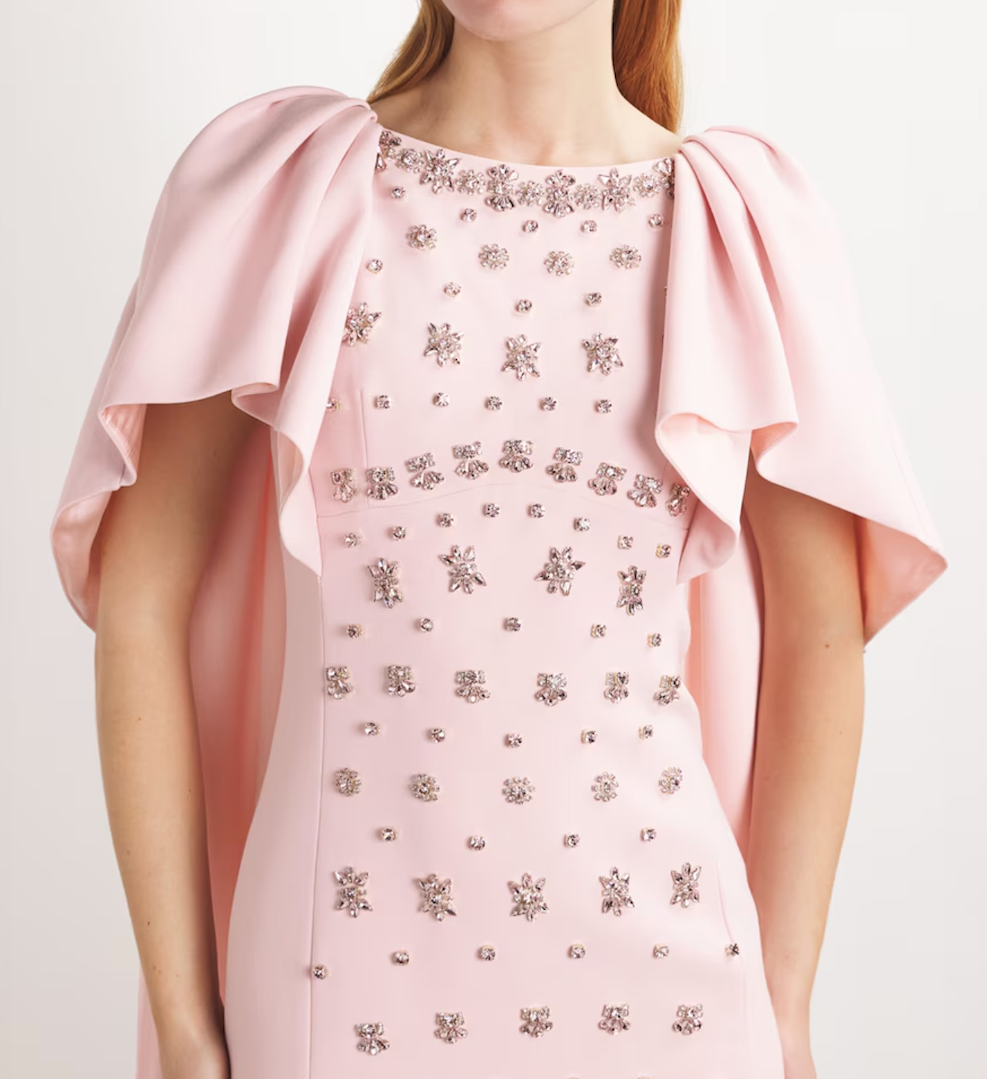 Huishan Zhang Crystal-Embellished Emory Cape Gown