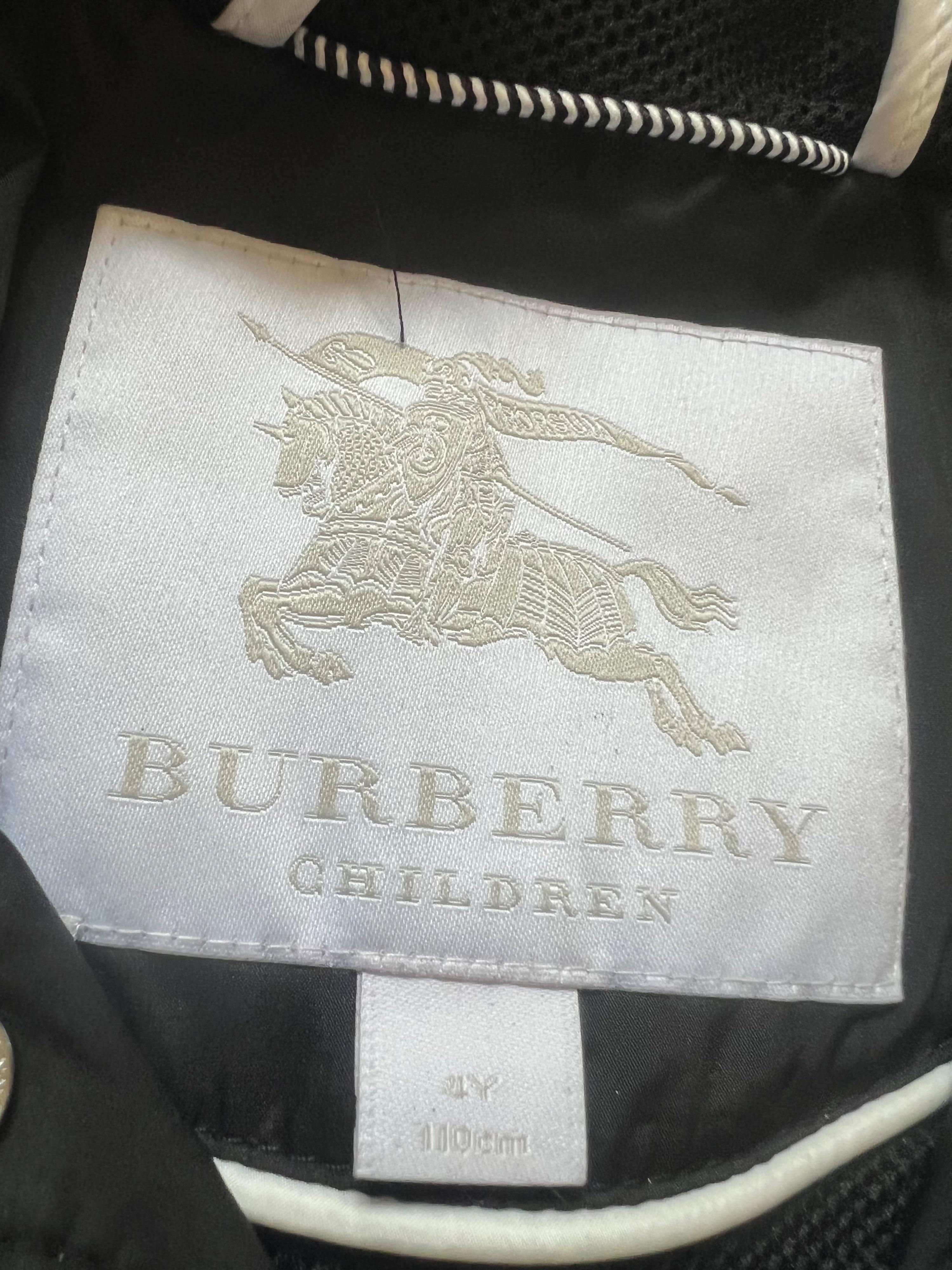 black logo raincoat