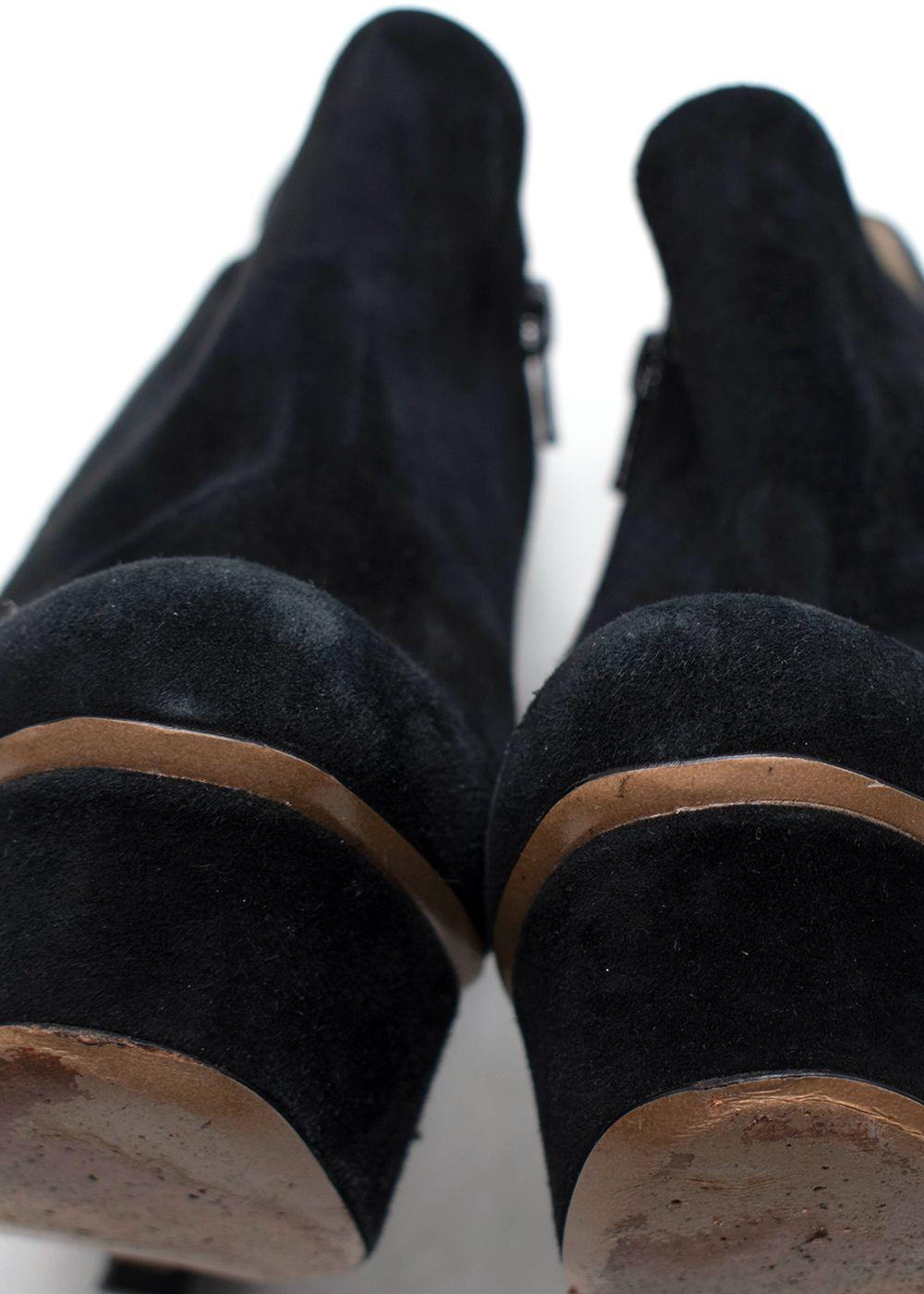 Nicholas Kirkwood black suede platform ankle boot