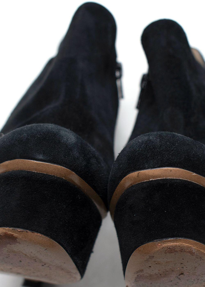 Nicholas Kirkwood black suede platform ankle boot