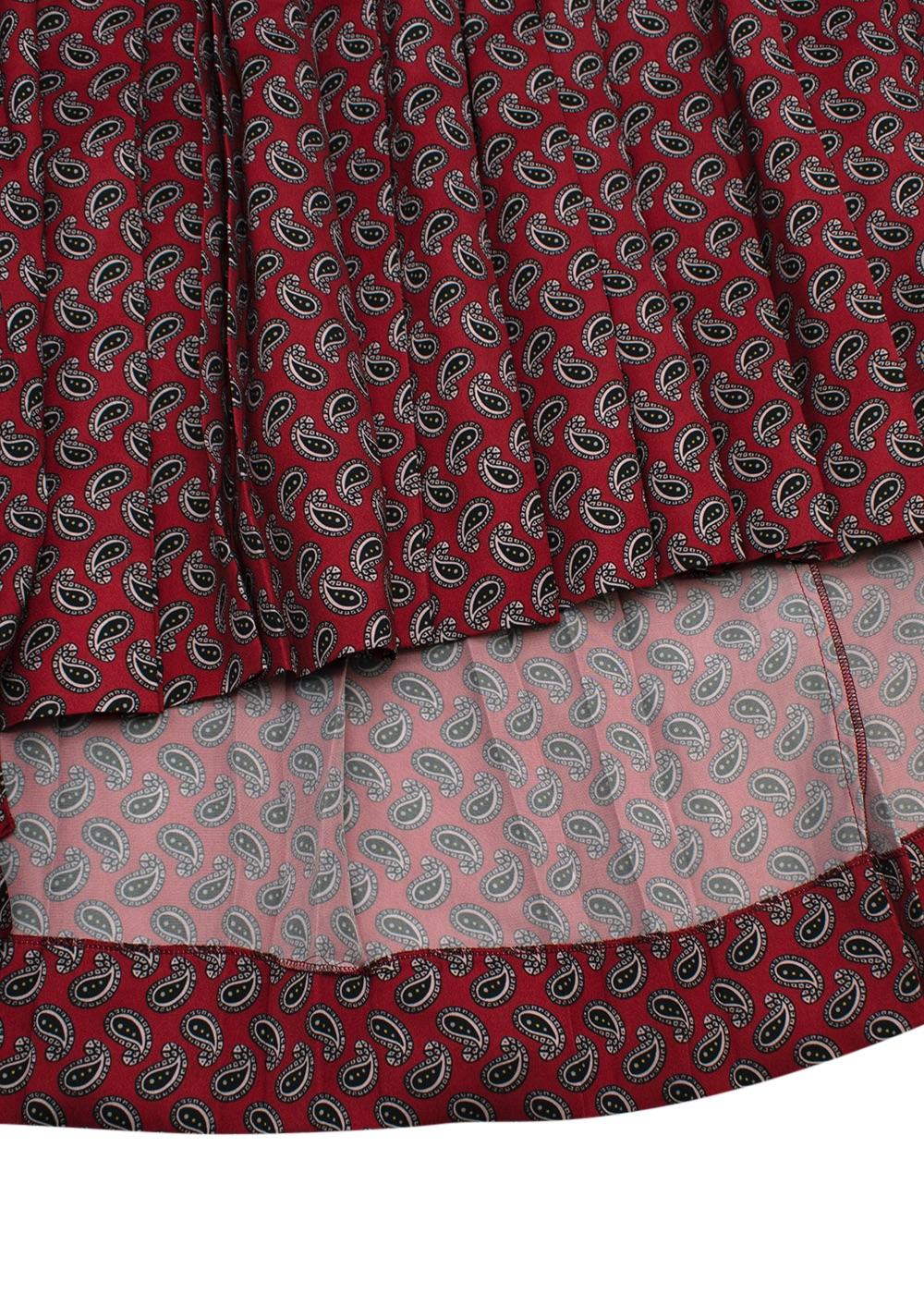 Red & black paisley pears satin babydoll dress