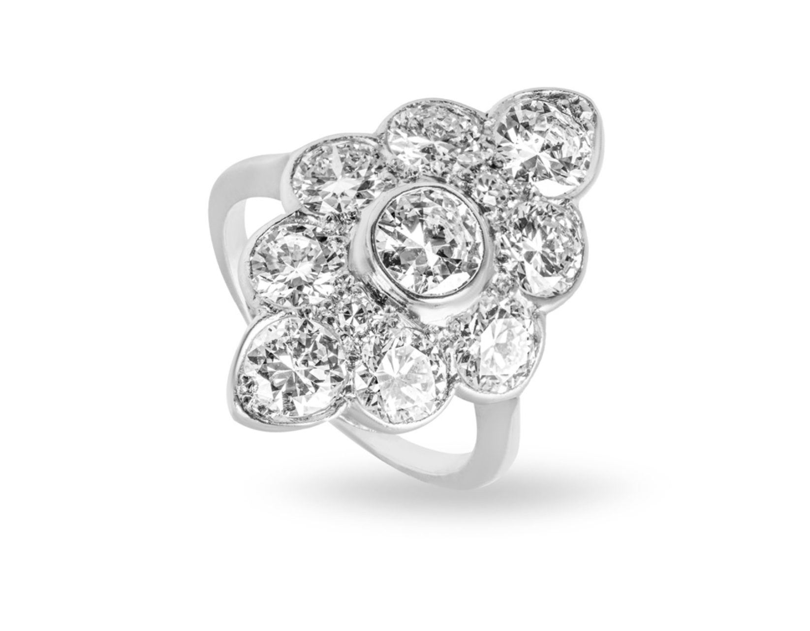 18k White Gold Diamon Navette Ring