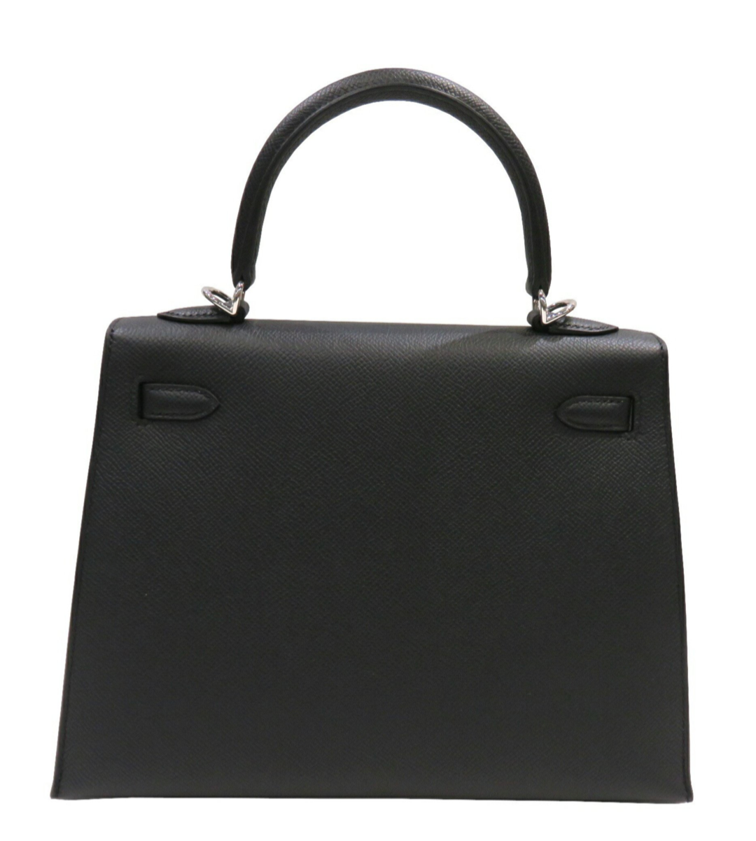 Hermès Kelly 25 Black Epsom With Silver Hardware