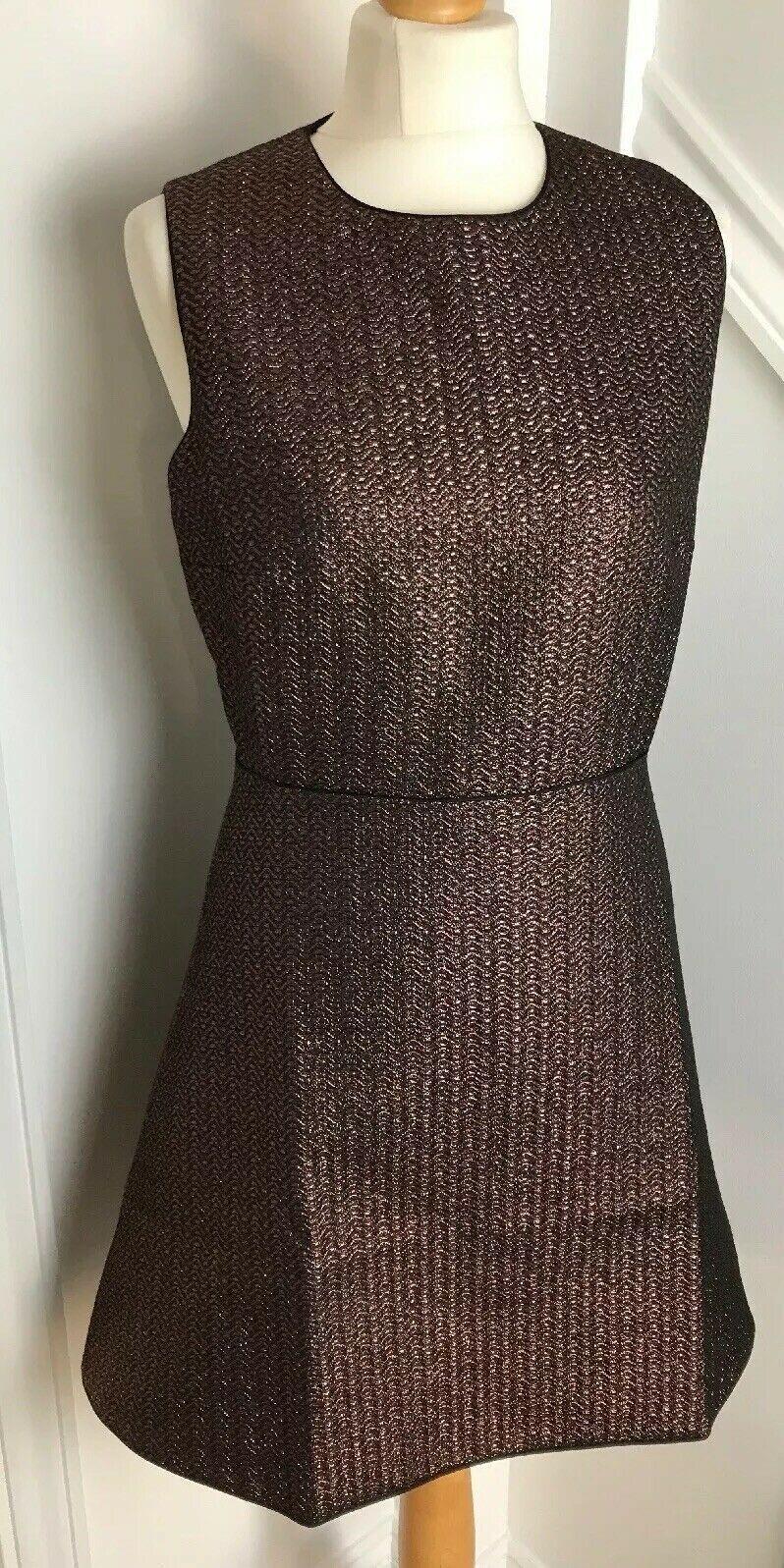 Maje Rose Gold Lurex Knit Rony Mini Dress