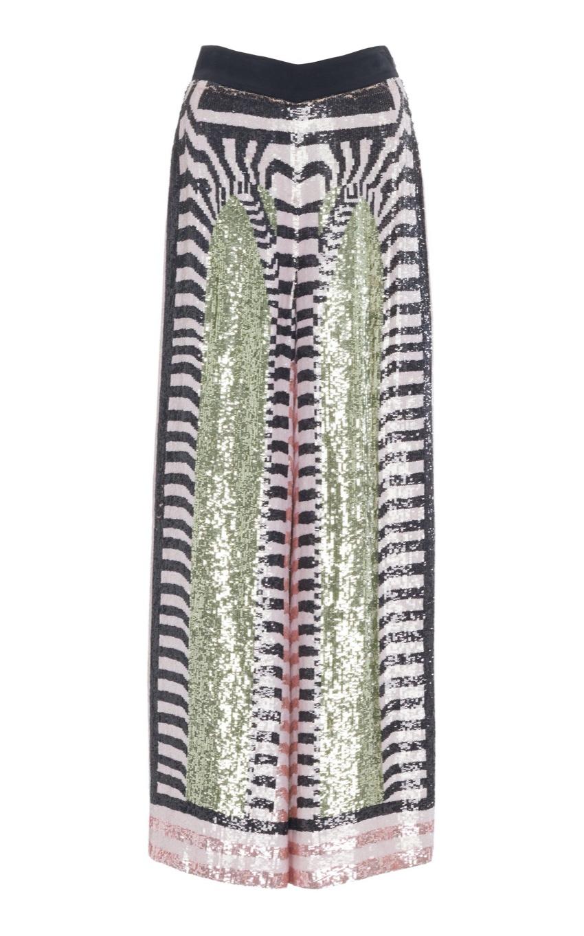 Temperley Idol wide leg sequin trousers