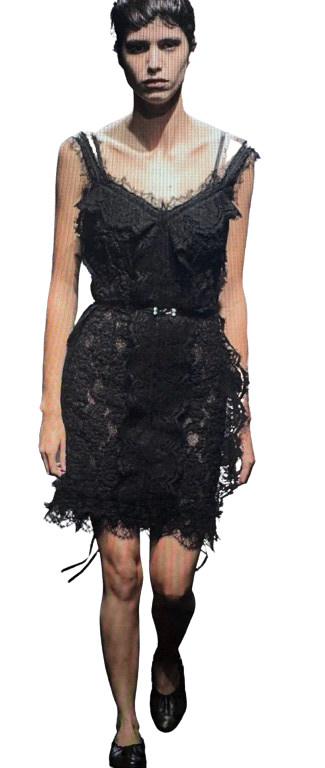 Lanvin Vintage Black Lace Cocktail Dress