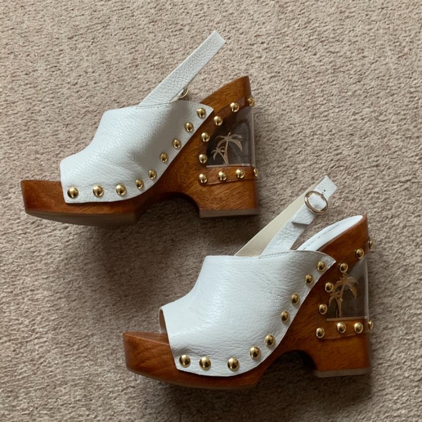 Sophia Webster White Paradise Wedge Sandals