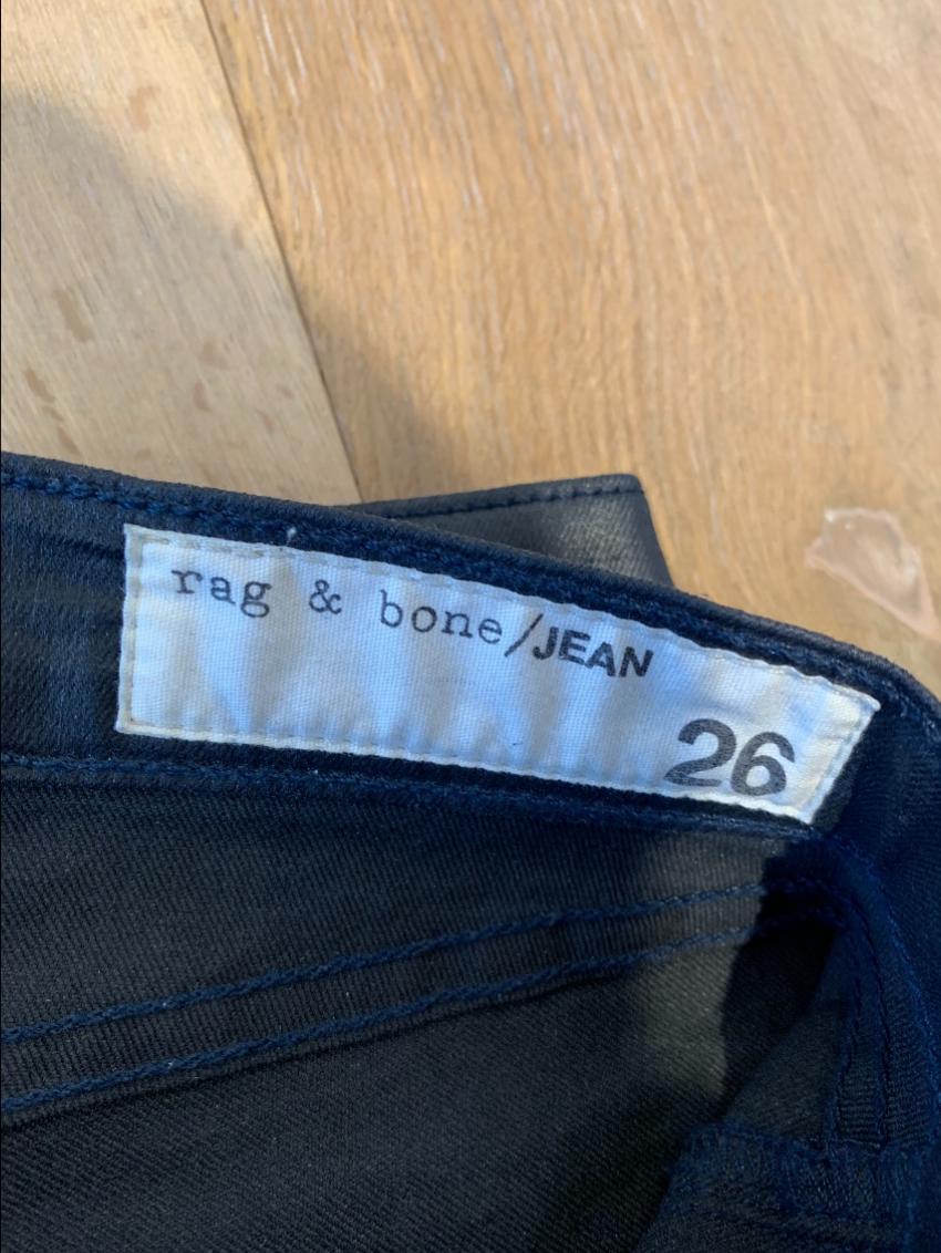 Rag & Bone Zipped-Hem Wet-Look Jeans