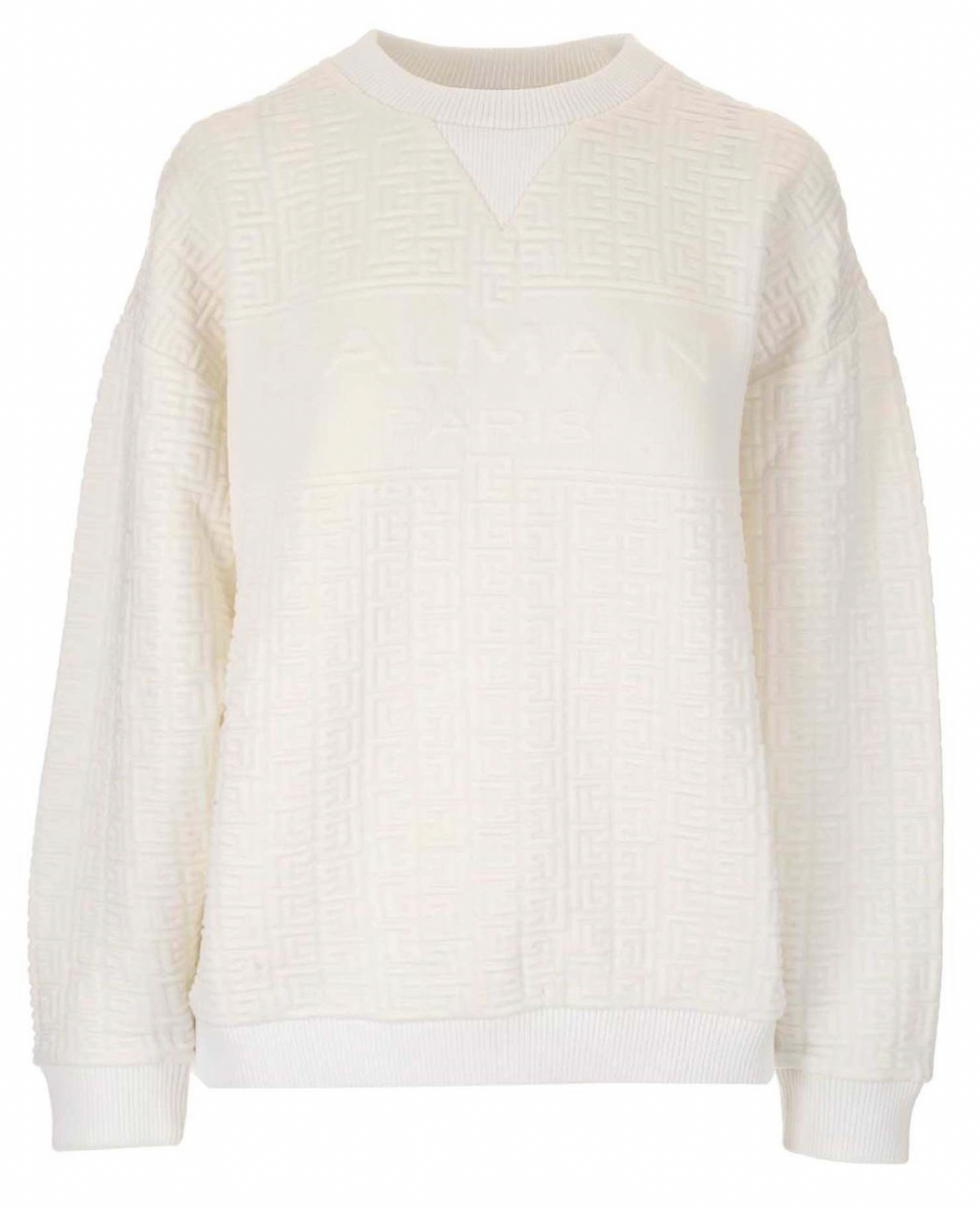 White Embossed Logo Monogram Sweatshirt