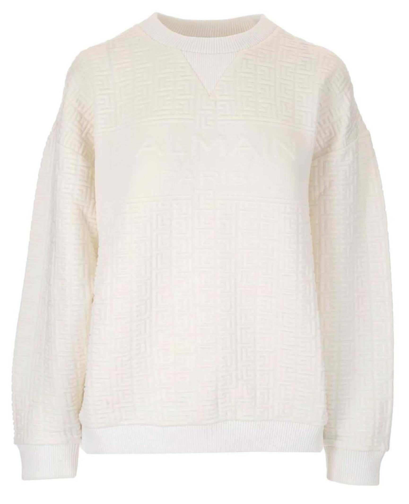 White Embossed Logo Monogram Sweatshirt