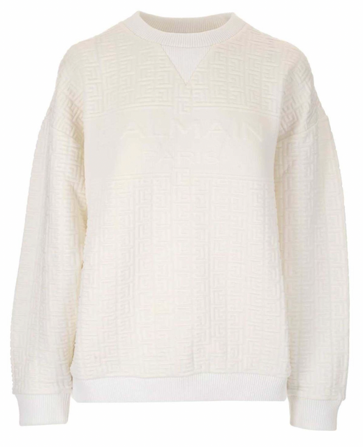 White Embossed Logo Monogram Sweatshirt