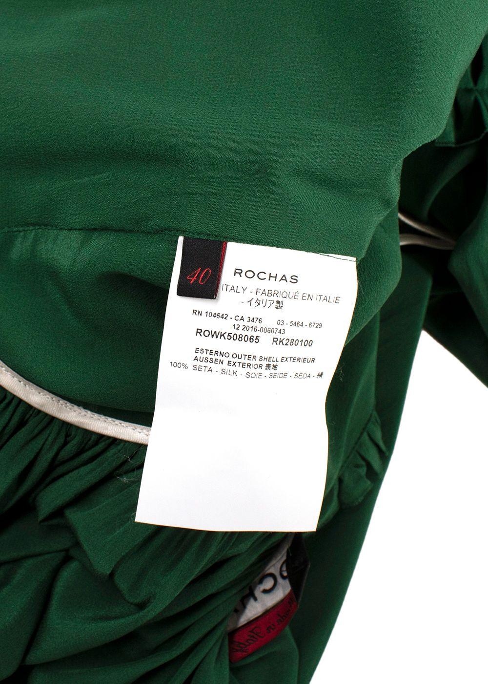 Rochas Green Pleated Open Back Dress