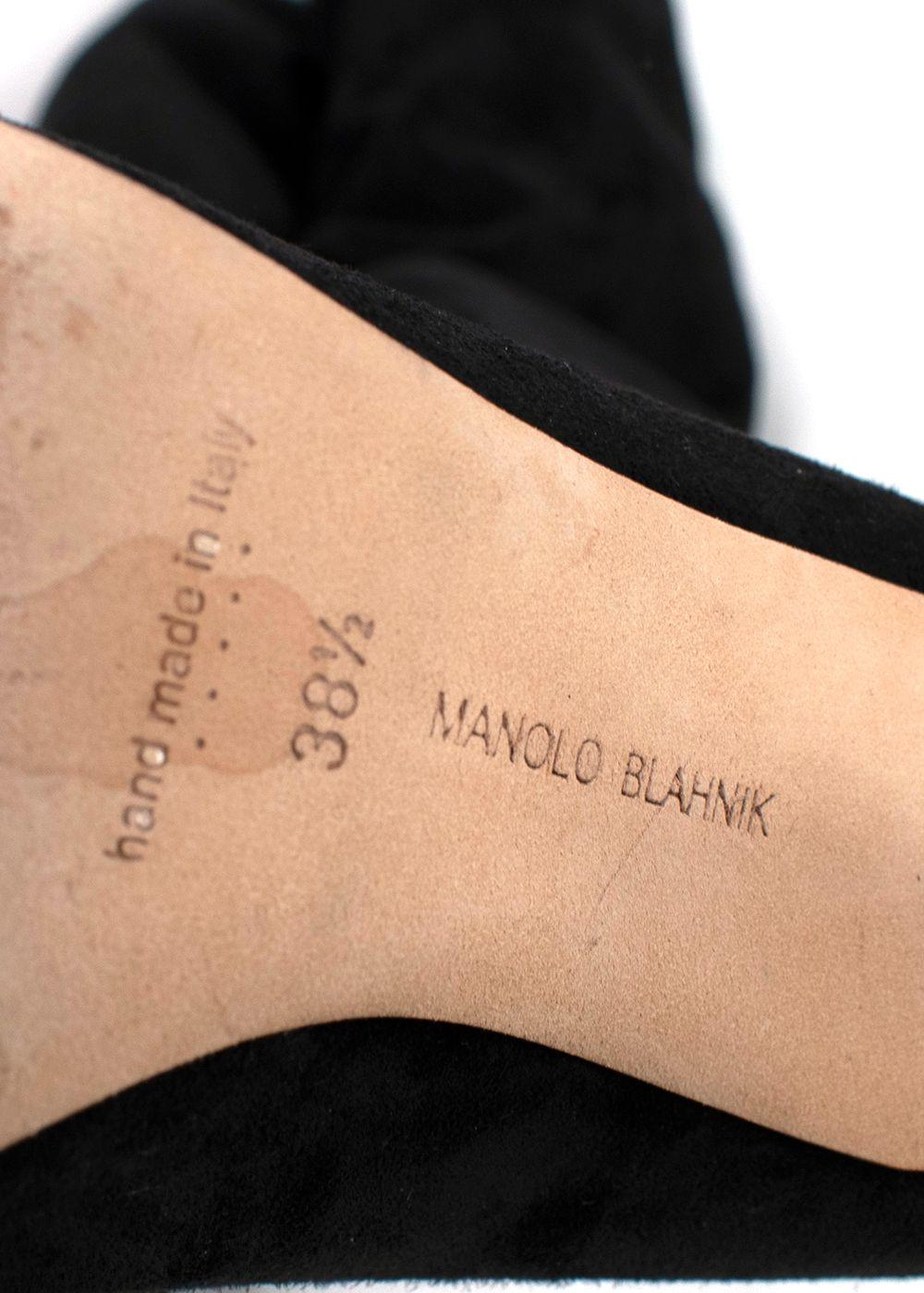 Manolo Blahnik Black Pascalarhi Suede Thigh High Boots