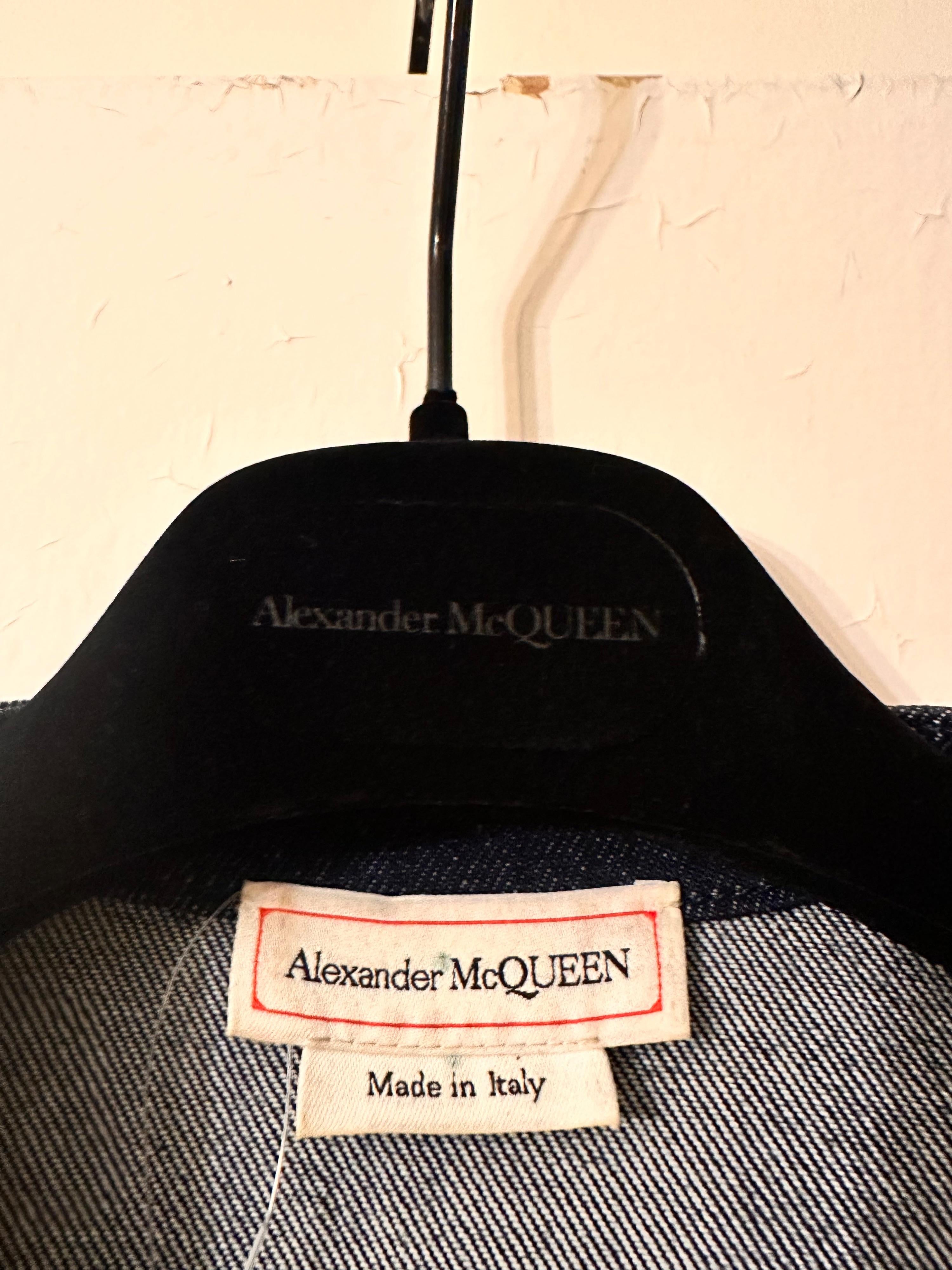 Alexander McQueen Denim Peplum Jacket