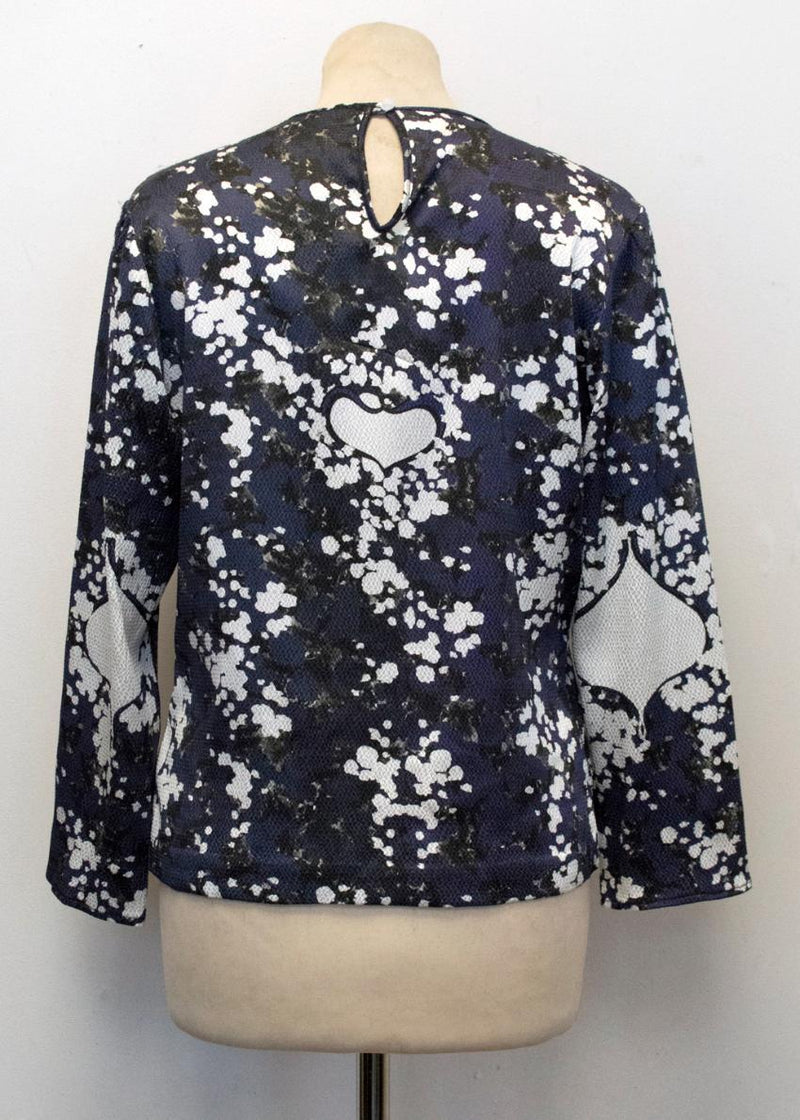 Michael Van Der Ham Printed Crepe Top