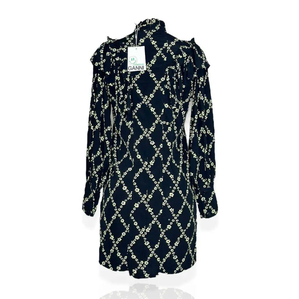 Ganni Printed Long Sleeved Dress