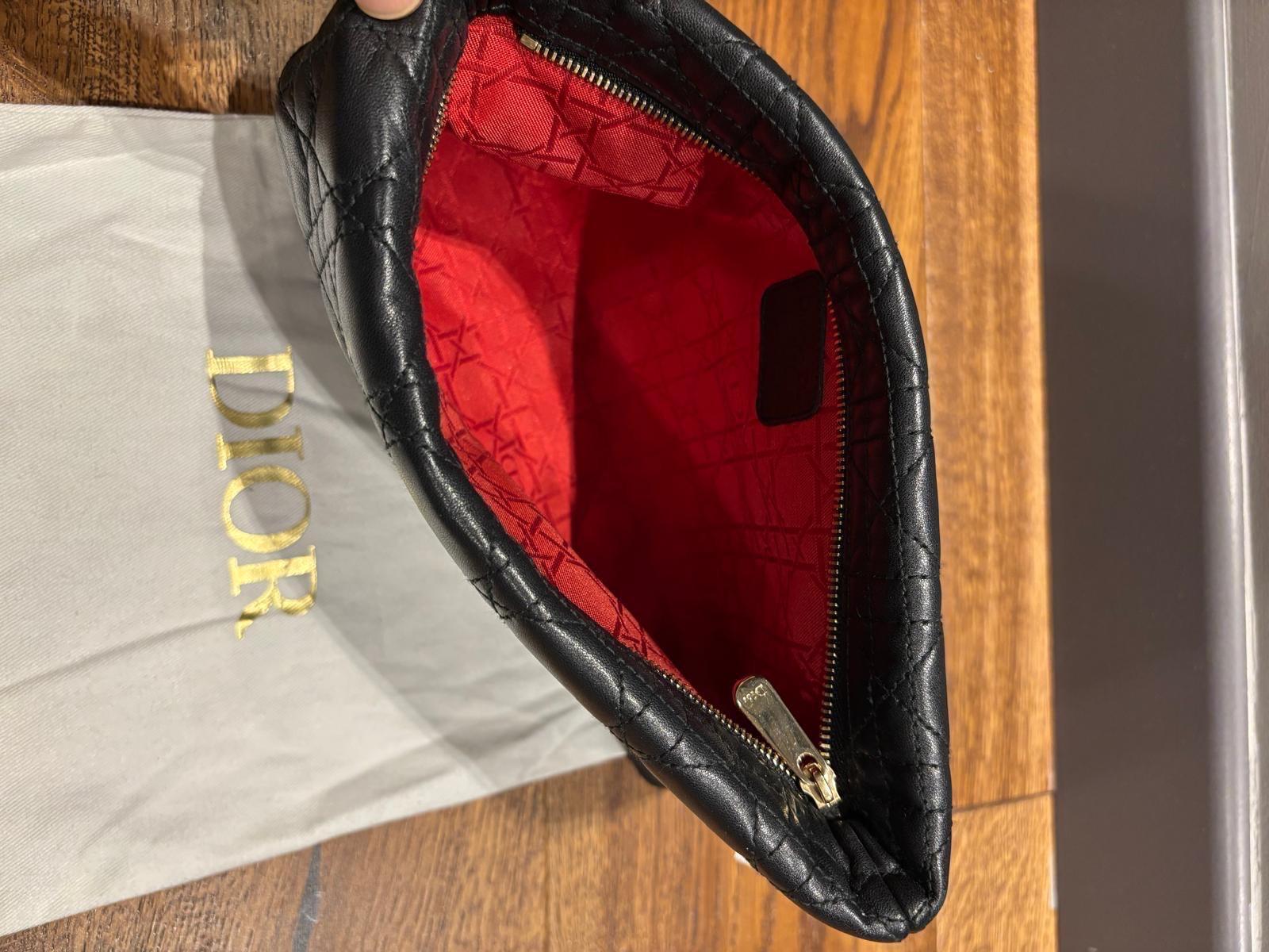 Dior Black Cannage  Leather Pouch