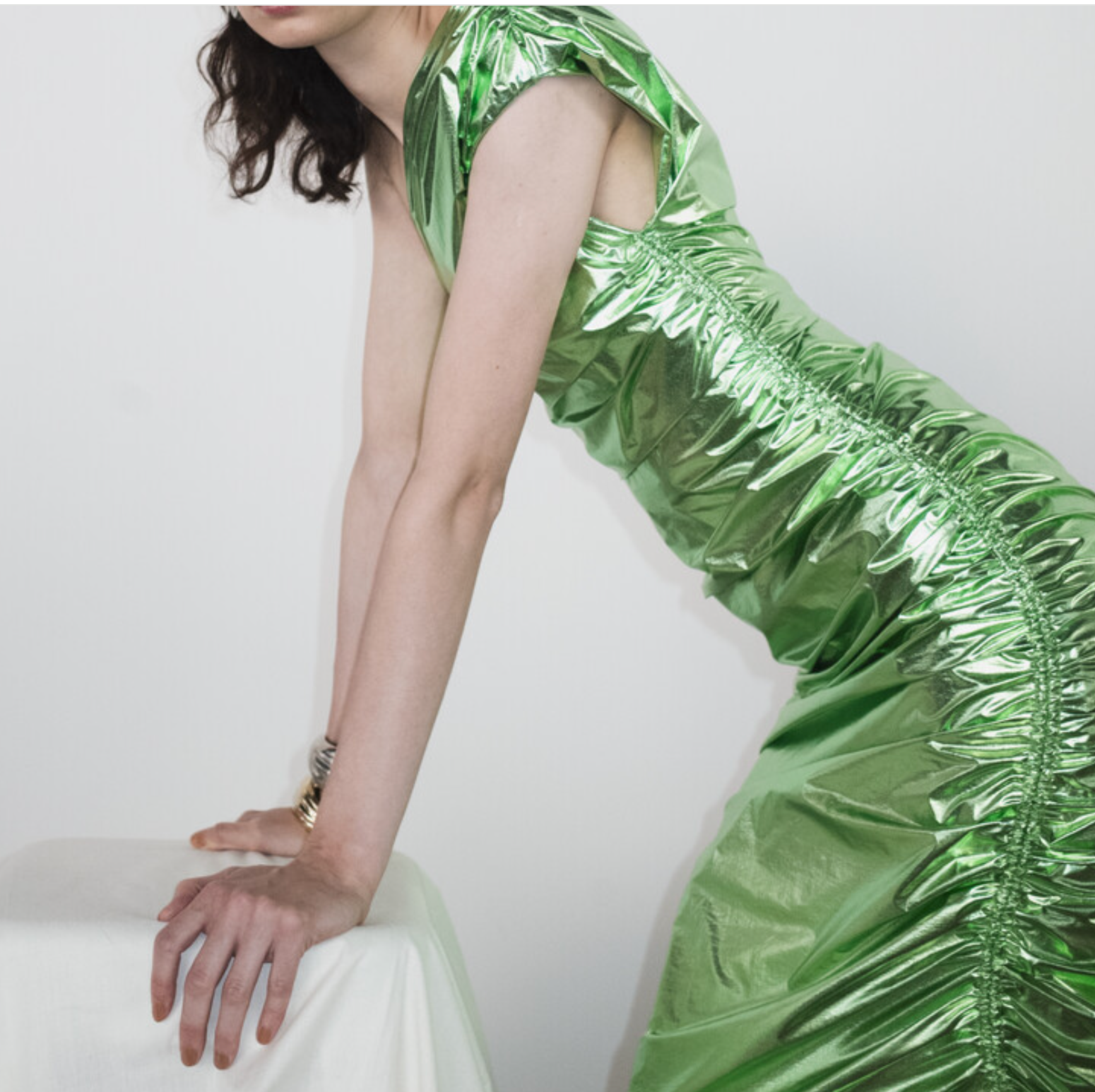 Sandra Mansour Grace Metallic One Midi Dress