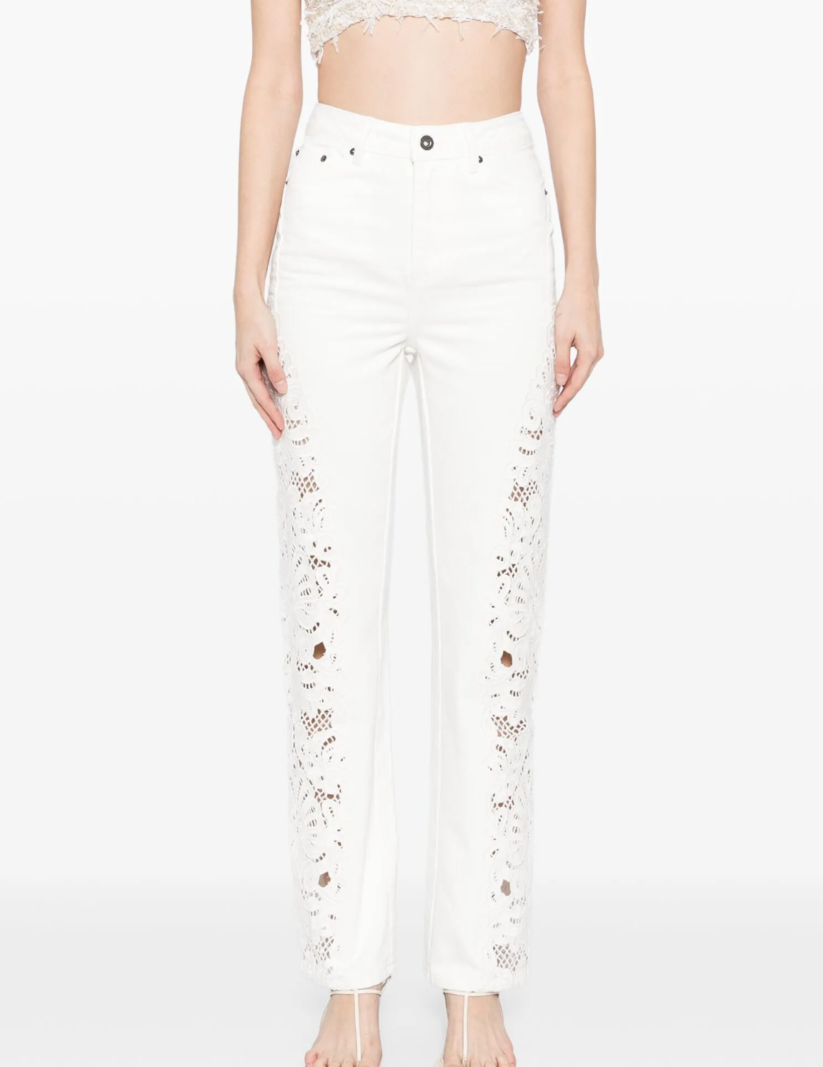 Self-Portrait Embroidered Jeans