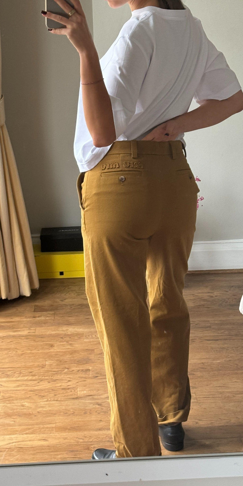 MiuMiu Mustard Cotton Chinos