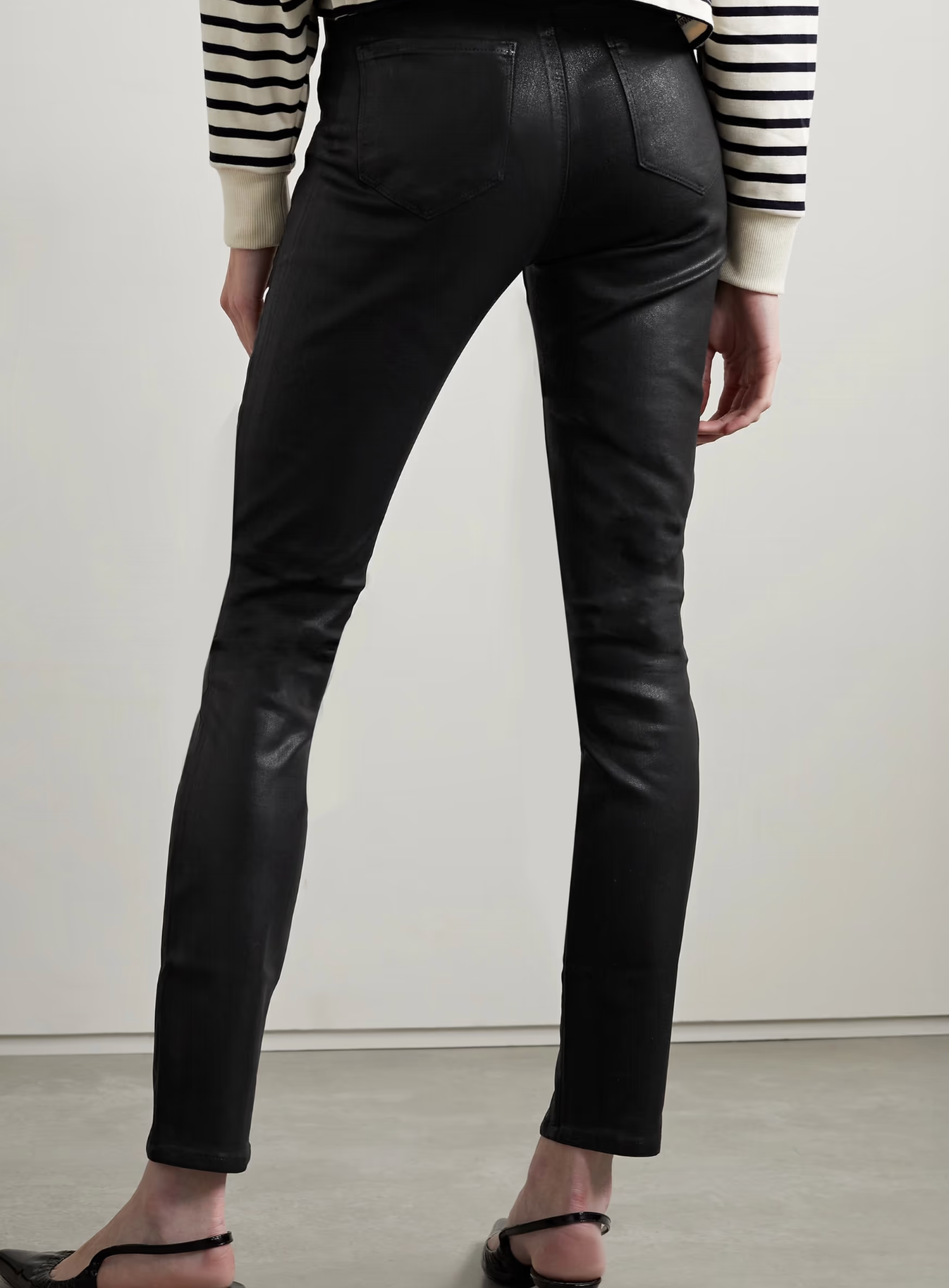 L'Aagence Jyothi Coated High-Rise Skinny Jeans