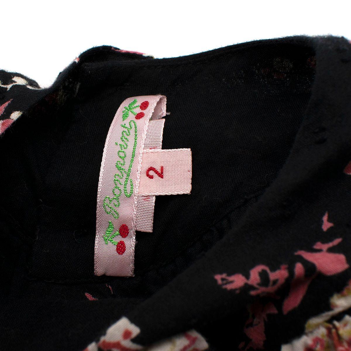 Black Floral Fil Coupe Dress