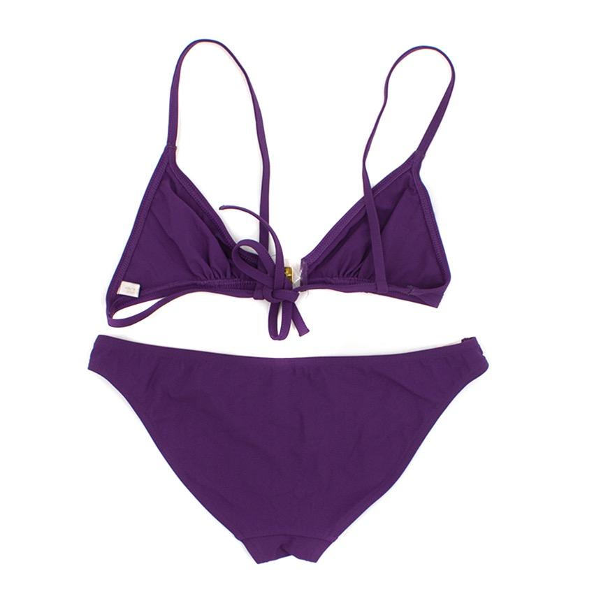 Tooshie Purple Tringle Bikini Set with Studs