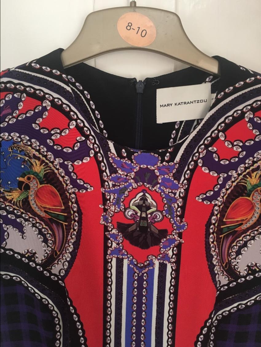 Mary Katrantzou Printed Cap-Sleeve Dress