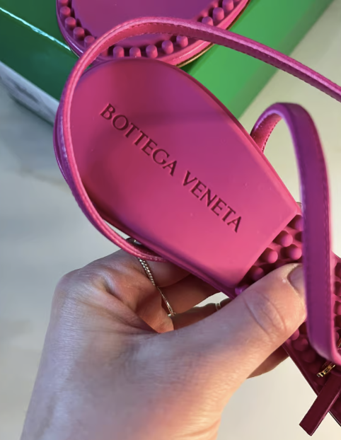 Bottega Veneta Pink Dot Heeled Sandals