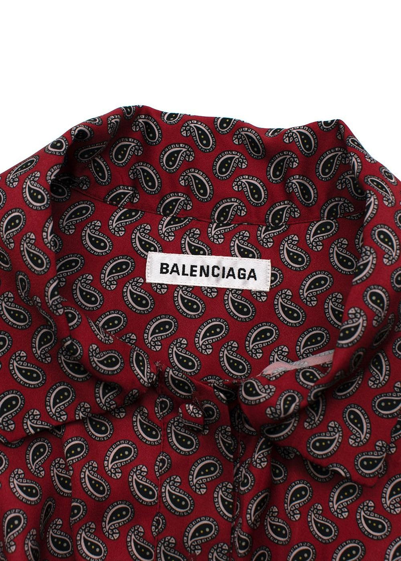 Red & black paisley pears satin babydoll dress