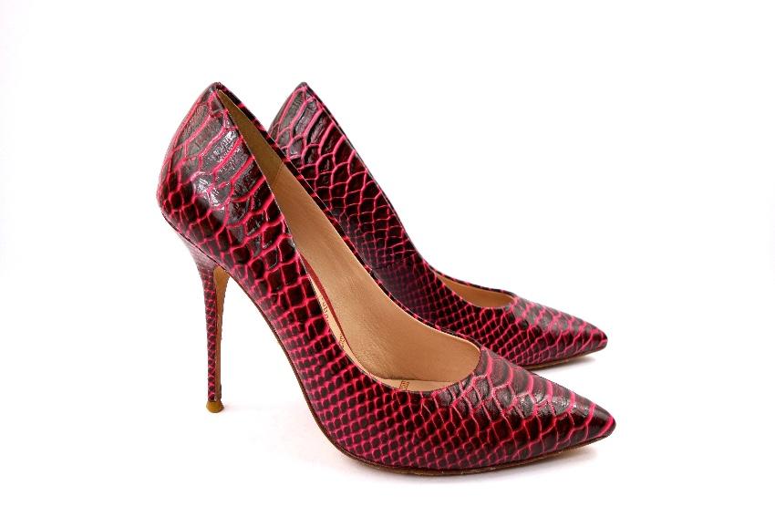 Lucy Choi Neon Snake Print Pumps