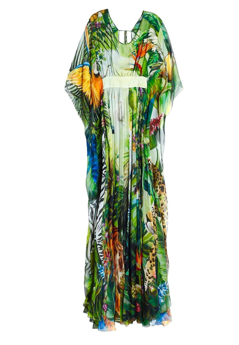 Printed Silk Chiffon Maxi Dress