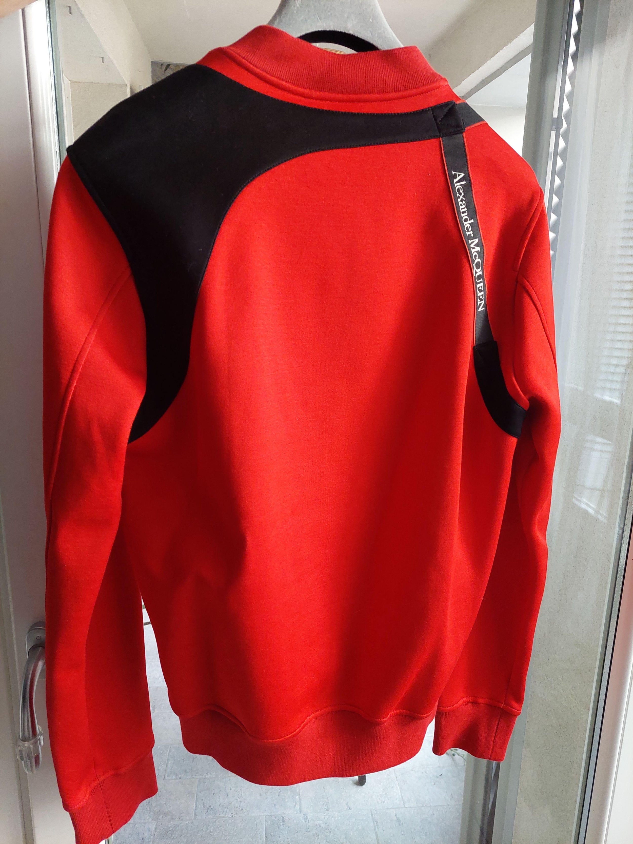 Alexander McQueen Red Harness Strap Bomber Jacket