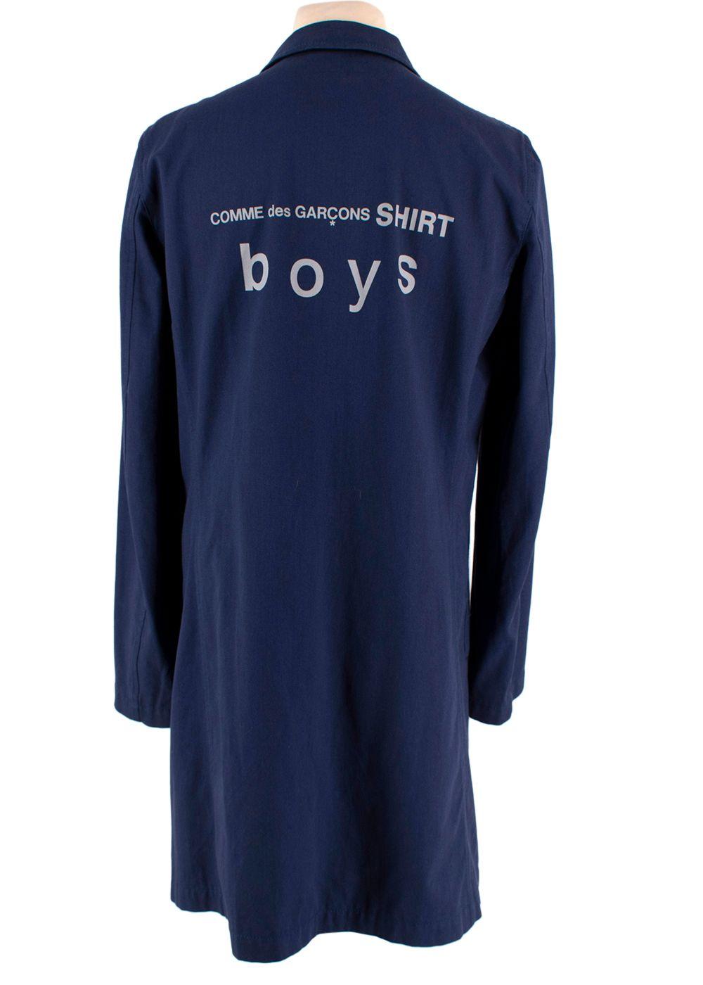 Comme Des Garcons Navy Unlined Longline Trench Coat