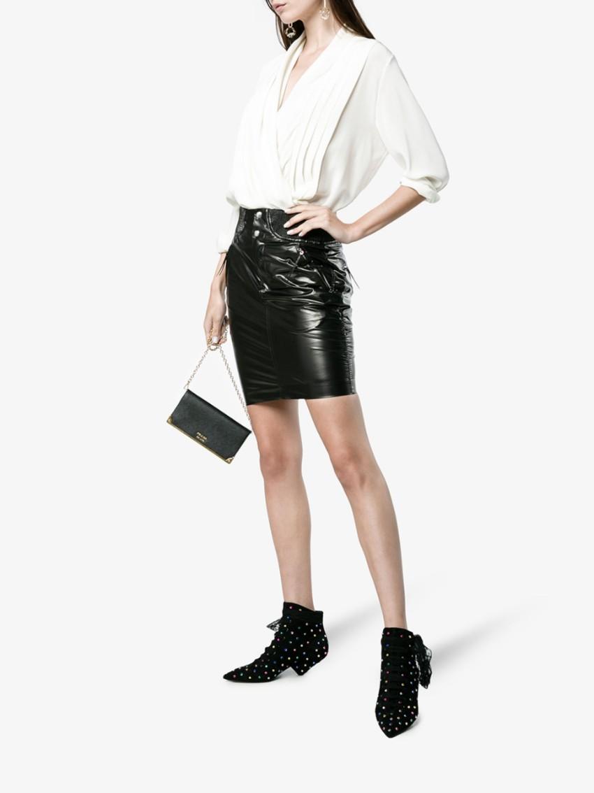 Saint Laurent Black Blaze 45 Crystal Embellished Suede Boots