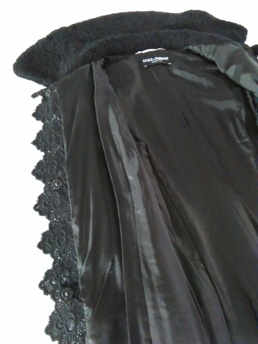 Dolce & Gabbana Wool Lace Longline Coat