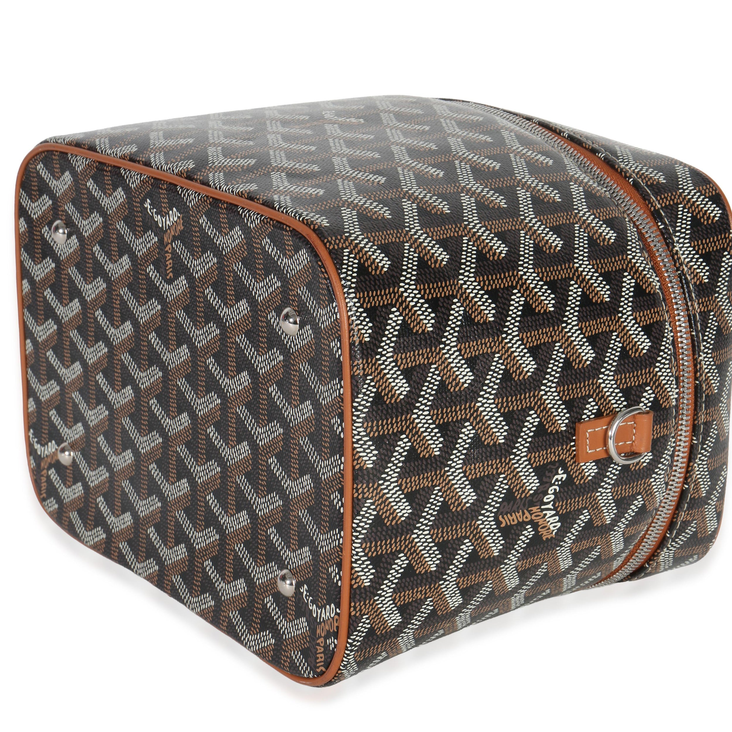 Goyard Gold Black Goyardine Canvas Muse Vanity Case