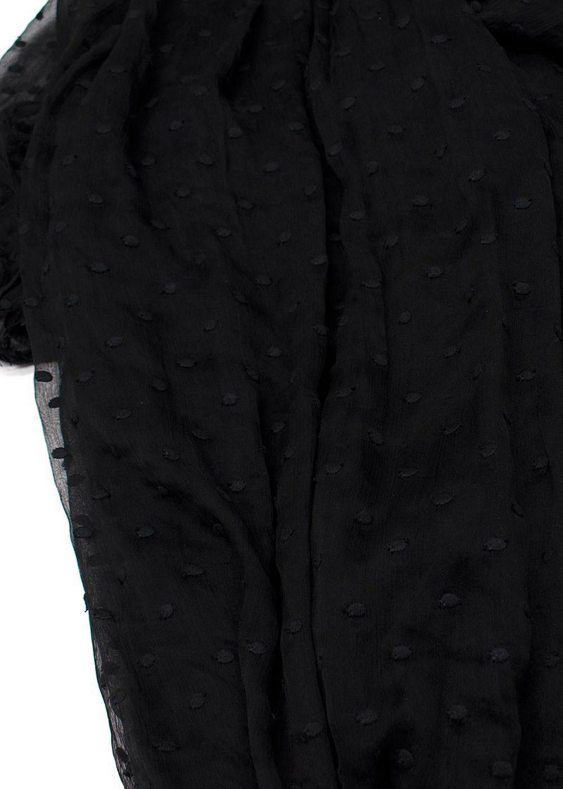 Zimmermann Black Sheer Chiffon Polka Dot Dress
